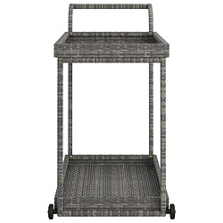 Avis vidaXL Chariot de bar Gris 100x45x83 cm Résine tressée