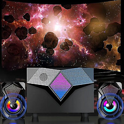 Universal Haut-parleurs d'ordinateur câblé USB subwoofer stéréo subwoofer coloré à LED (noir) pas cher