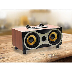 Universal Haut-parleur Bluetooth en bois sans fil Subwoofer STERO SPELERS SUPPORTS SUPPORTS FM (marron)