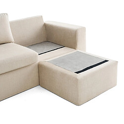 Acheter Lisa Design Calgary - canapé d'angle déhoussable et modulable 3 places + 1 pouf en velours