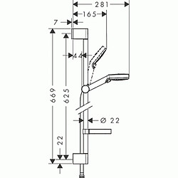 Hansgrohe Ensemble de douche sur barre Crometta Vario / UnicaCroma + porte-savon