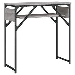 vidaXL Table console avec étagère sonoma gris 75x30x75 cm