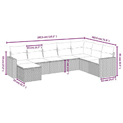 Avis Maison Chic Ensemble à manger d'extérieur 8 pcs avec coussins,Salon de jardin,Mobilier de jardin mélange beige résine tressée -GKD531988