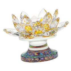 7 couleurs bouddhiste cristal lumière de thé en verre fleur de Lotus porte-bougie jaune pas cher