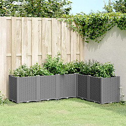 vidaXL Jardinière gris clair 160x120x53 cm polypropylène