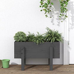 Maison Chic Jardinière,Bac à fleurs - pot de fleur gris 62x30x38 cm bois massif de pin -GKD82512