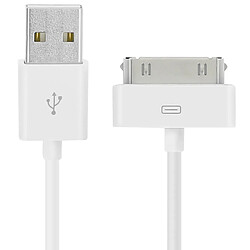 Avizar Câble USB vers connecteur Apple 30 broches - Blanc