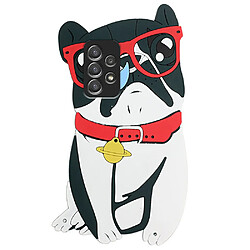 Coque en silicone avec lanière Chien avec lunettes pour votre Samsung Galaxy A53 5G