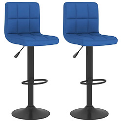 vidaXL Tabourets de bar lot de 2 bleu tissu