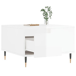 Avis vidaXL Table basse blanc brillant 55x55x36,5 cm bois d'ingénierie