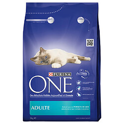 PURINA ONE Croquettes au poisson de mer et aux céréales completes - Pour chat adulte - 3 kg