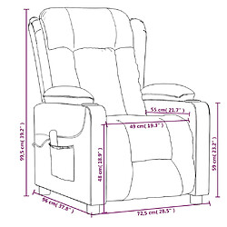 vidaXL Fauteuil électrique de massage Gris clair Tissu pas cher