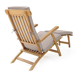 Avis AXI Costa Bain de Soleil en Bois Teck avec Coussin | Transat Jardin ajustable en 4 positions | Chaise Longue pour l'extérieur / le jardin