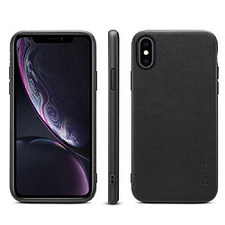 Wewoo Coque Pour iPhone XR Denior V7 Housse de protection en cuir de vachette de luxe de noir