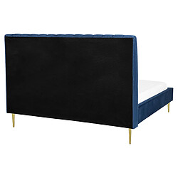 Acheter Beliani Lit double en velours bleu 160 x 200 cm MARVILLE