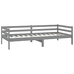 Acheter vidaXL Lit de repos avec matelas 90x200 cm Gris Bois de pin massif