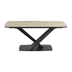 Acheter Vente-Unique Table à manger extensible 6 à 10 personnes en verre trempé, céramique et métal - Naturel clair et Noir - MALATA de Maison Céphy