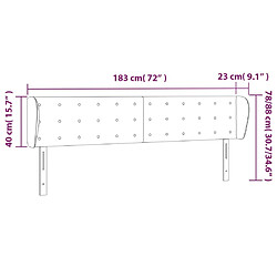 Acheter vidaXL Tête de lit avec oreilles Gris clair 183x23x78/88 cm Velours