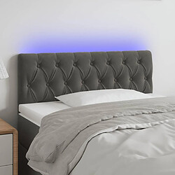 Maison Chic Tête de lit scandinave à LED,meuble de chambre Gris foncé 90x7x78/88 cm Velours -MN46855