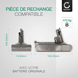 Batterie pour Dyson V10, Cyclone V10, V10 Absolute, V10 Animal, V10 Origin, V10 Extra, Dyson SV12 3000mAh - Convient uniquement au type B - de CELLONIC pas cher