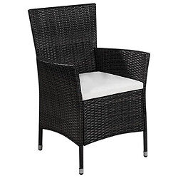 vidaXL Ensemble de bistro 3 pcs Résine tressée Noir