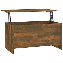 Maison Chic Tabls basse,Table Console pour salon Chêne fumé 102x55,5x52,5 cm Bois d'ingénierie -MN42414