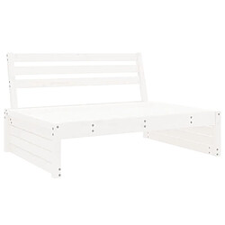 vidaXL Canapé central de jardin blanc 120x80 cm bois de pin massif