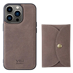 Coque en TPU + PU VILI magnétique, détachable 2-en-1 avec porte-carte marron pour votre iPhone 13 Pro Max 6.7 pouces