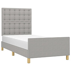 Avis Maison Chic Lit adulte - Cadre Structure de lit avec tête de lit Contemporain Gris clair 80x200 cm Tissu -MN56370