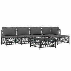 Avis Maison Chic Salon de jardin 6 pcs avec coussins - Table et chaises d'extérieur - Mobilier/Meubles de jardin Moderne anthracite acier -MN86879