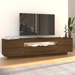 Acheter vidaXL Meuble TV avec lumières LED Chêne marron 160x35x40 cm