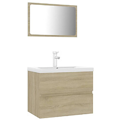 vidaXL Meubles de salle de bain chêne sonoma bois d'ingénierie