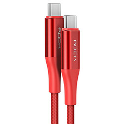 Wewoo Câble USB Câble de données de charge tressé en métaltype C / USB-C 5A ROCKlongueur 1 m rouge