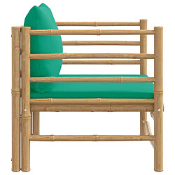 Avis vidaXL Canapé de jardin avec coussins vert bambou