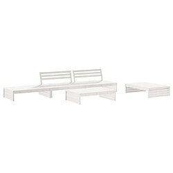 Avis Maison Chic Salon de jardin 5 pcs + coussins - Mobilier/Meubles de jardin - Table et chaises d'extérieur blanc bois massif -MN88922