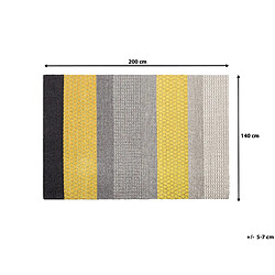 Beliani Tapis 140 x 200 cm en laine gris et jaune AKKAYA