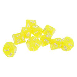 Acheter 10pcs 10 cents dés d10 dés polyédriques pour dungeons et dragons jeu jaune