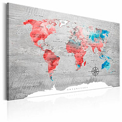 Paris Prix Tableau Imprimé World Map : Red Roam 40 x 60 cm