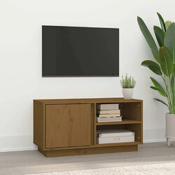 Maison Chic Meuble TV scandinave - Banc TV pour salon Marron miel 80x35x40,5 cm Bois de pin massif -MN49076