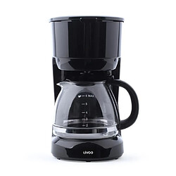 Livoo Cafetière électrique Carafe en Verre NOIRE 6 TASSES 600W Fonction Maintien au chaud, Système anti-gouttes, Arrêt automatique