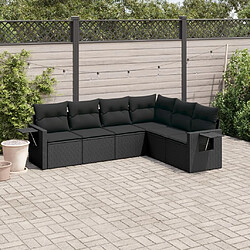 Maison Chic Salon de jardin 6 pcs avec coussins | Ensemble de Table et chaises | Mobilier d'Extérieur noir résine tressée -GKD33418