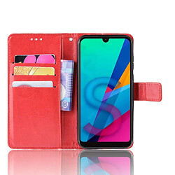 Wewoo Housse Coque Étui en cuir à rabat horizontal rétro Crazy Horse Texture pour Huawei Y5 2019avec support et fentes cartes et cadre photo rouge pas cher