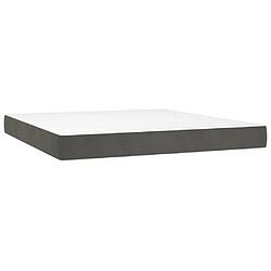 Maison Chic Lit Adulte - Lit simple Lit à sommier tapissier et matelas moelleux - Meuble de Chambre - Gris foncé 180x200cm Velours -MN74420 pas cher