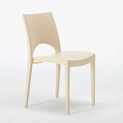 Avis 24 Chaises Paris Grand Soleil en polypropylène Restaurant bar café promo stock, Couleur: Beige