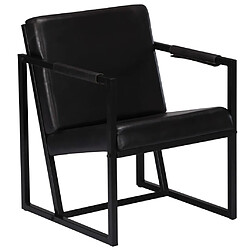 Acheter vidaXL Fauteuil noir cuir véritable