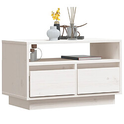 Acheter Maison Chic Meuble TV scandinave - Banc TV pour salon Blanc 60x35x37 cm Bois de pin massif -MN65593