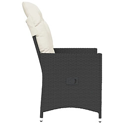 Acheter vidaXL Chaise inclinable de jardin avec coussins noir résine tressée