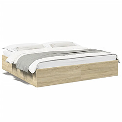 Vidaxl Cadre de lit chêne sonoma 200x200 cm bois d'ingénierie