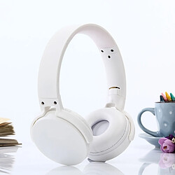 Wewoo Casque Bluetooth pour iPhone Bandeau pliant stéréo sans fil Casque support audio de 3,5 mm d'entrée et d'appels mains libres l'pour iPhone iPad iPod Samsung HTC Xiaomi d'périphériques blanc