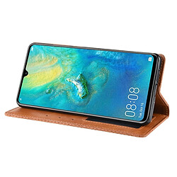 Wewoo Housse Coque Étui en cuir à boucle magnétique avec texture rétro et pour HuP30 Pro, support emplacements pour cartes porte-monnaie (Marron) pas cher